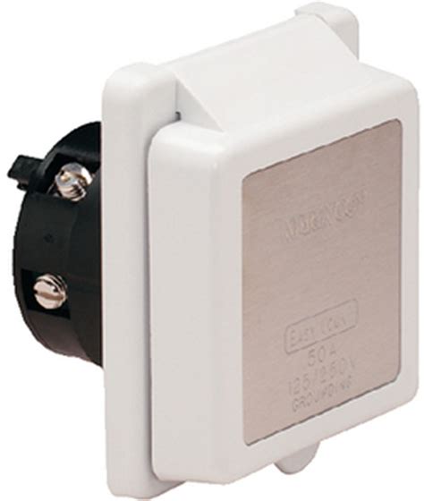 50a 125v stainless steel power inlet without rear safety enclosure|6351EL .